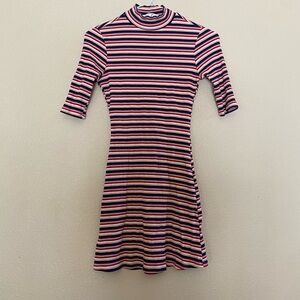 Reformation ribbed striped mod mini dress